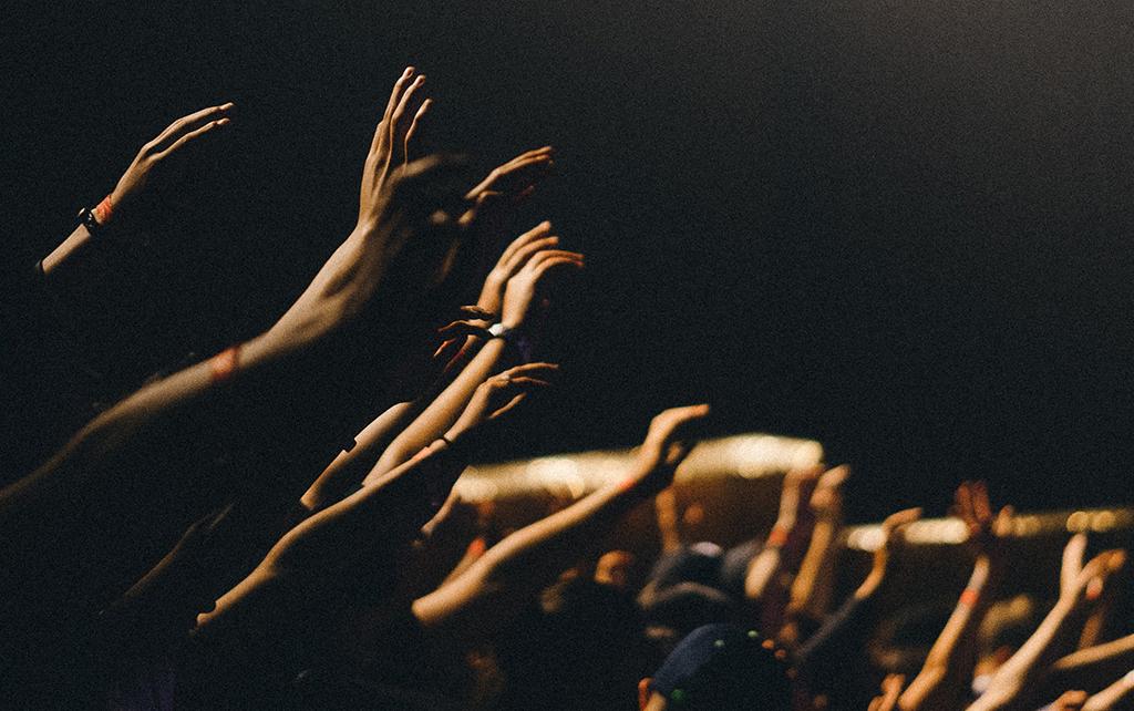 Hands raised in worship